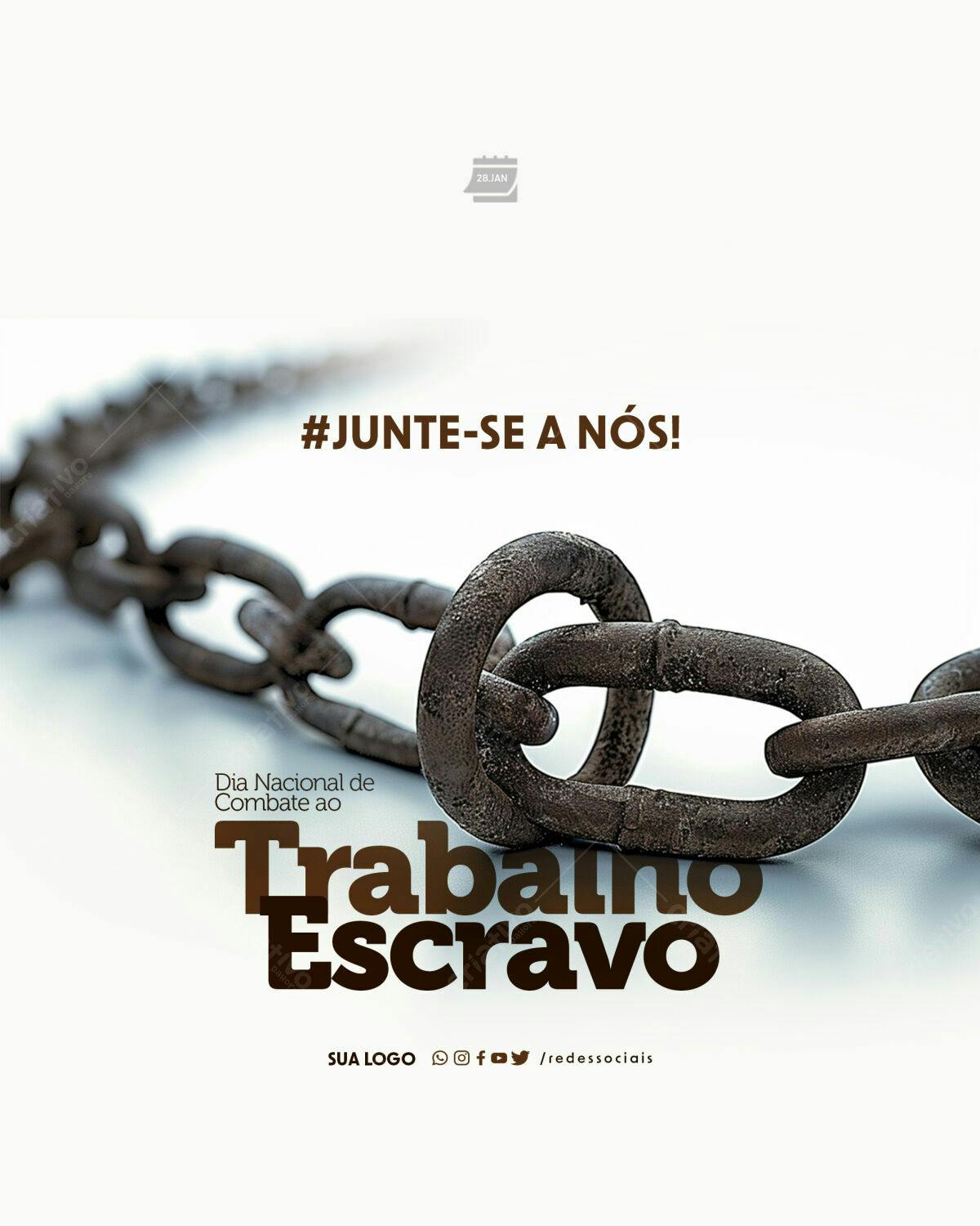 Post para o Dia Nacional de Combate ao Trabalho Escravo PSD Editável