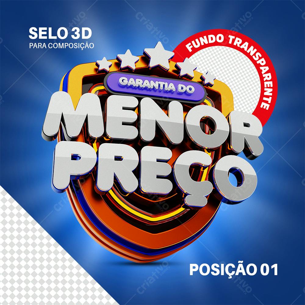 Selo 3D Garantia do Menor Preço PSD Editável