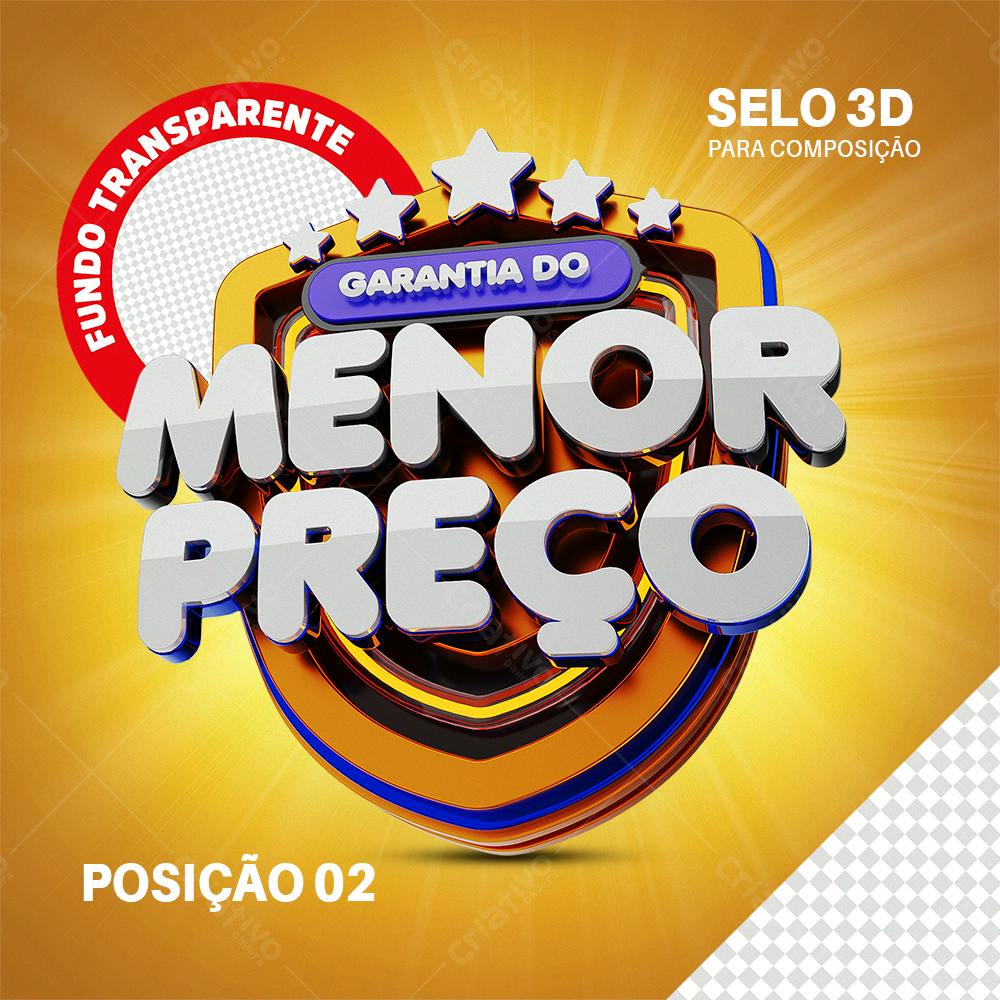 Selo 3D Garantia do Menor Preço PSD Editável
