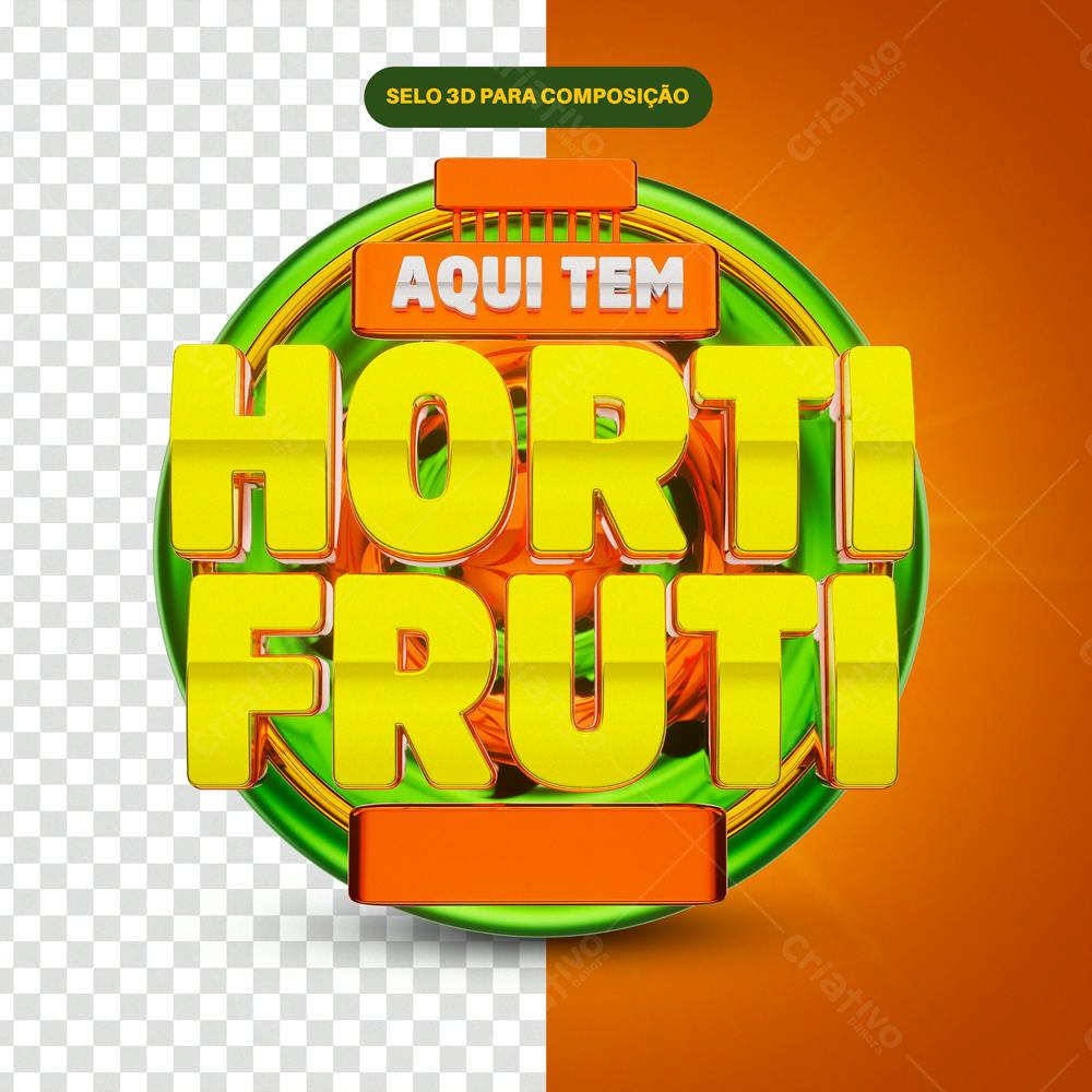 Selo 3D para Hortifruti PSD Editável