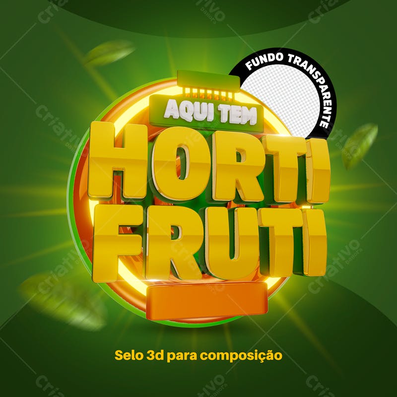 Selos 3D para Hortifruti PSD Editável