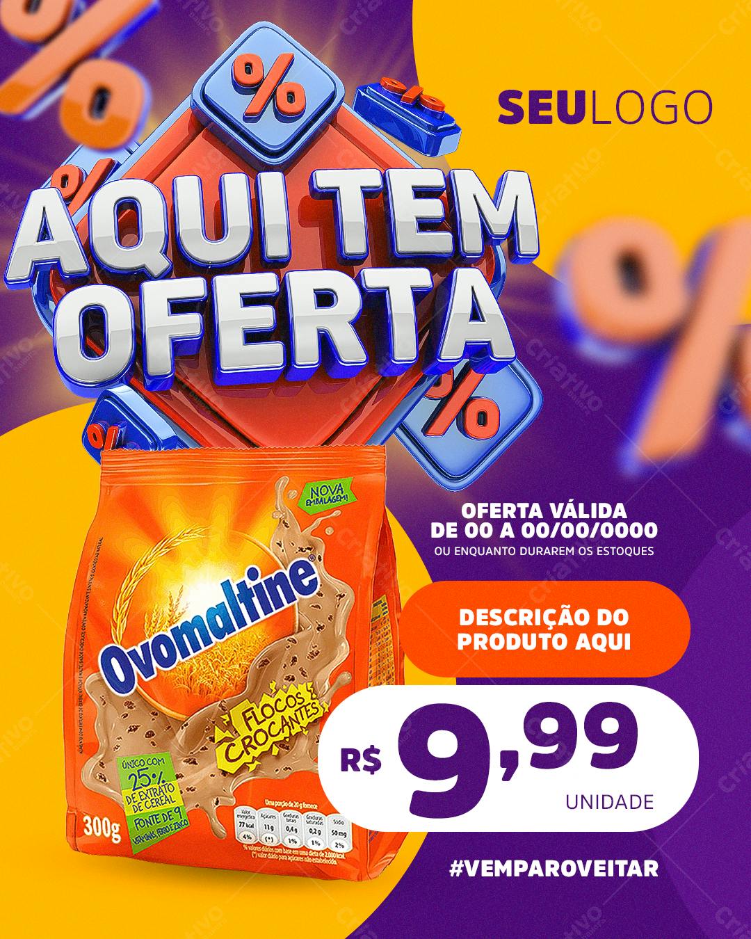 Flyer Oferta Ovomaltine PSD Editável
