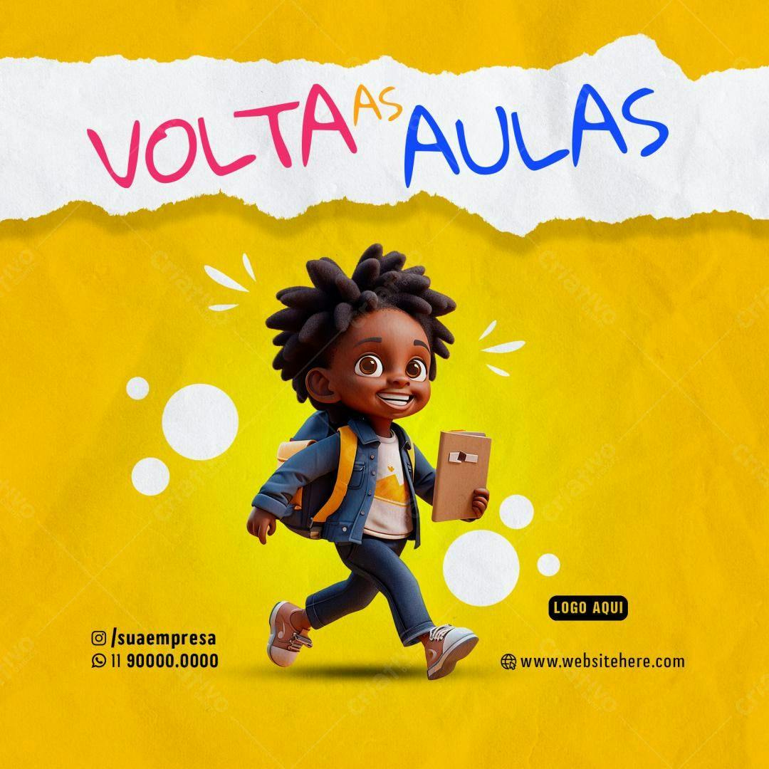 Post Volta às Aulas PSD Editável