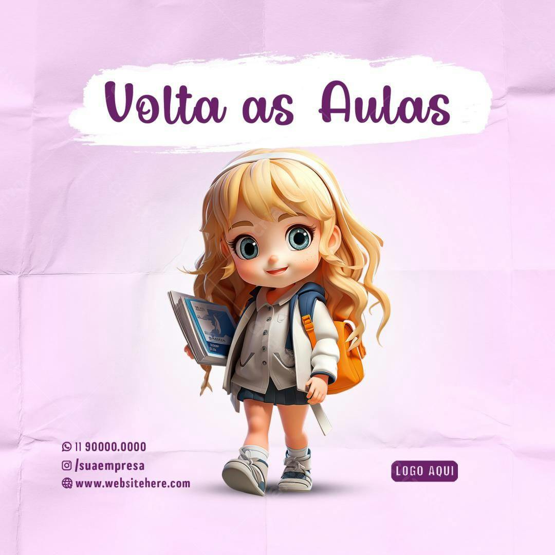 Flyer Volta às Aulas PSD Editável