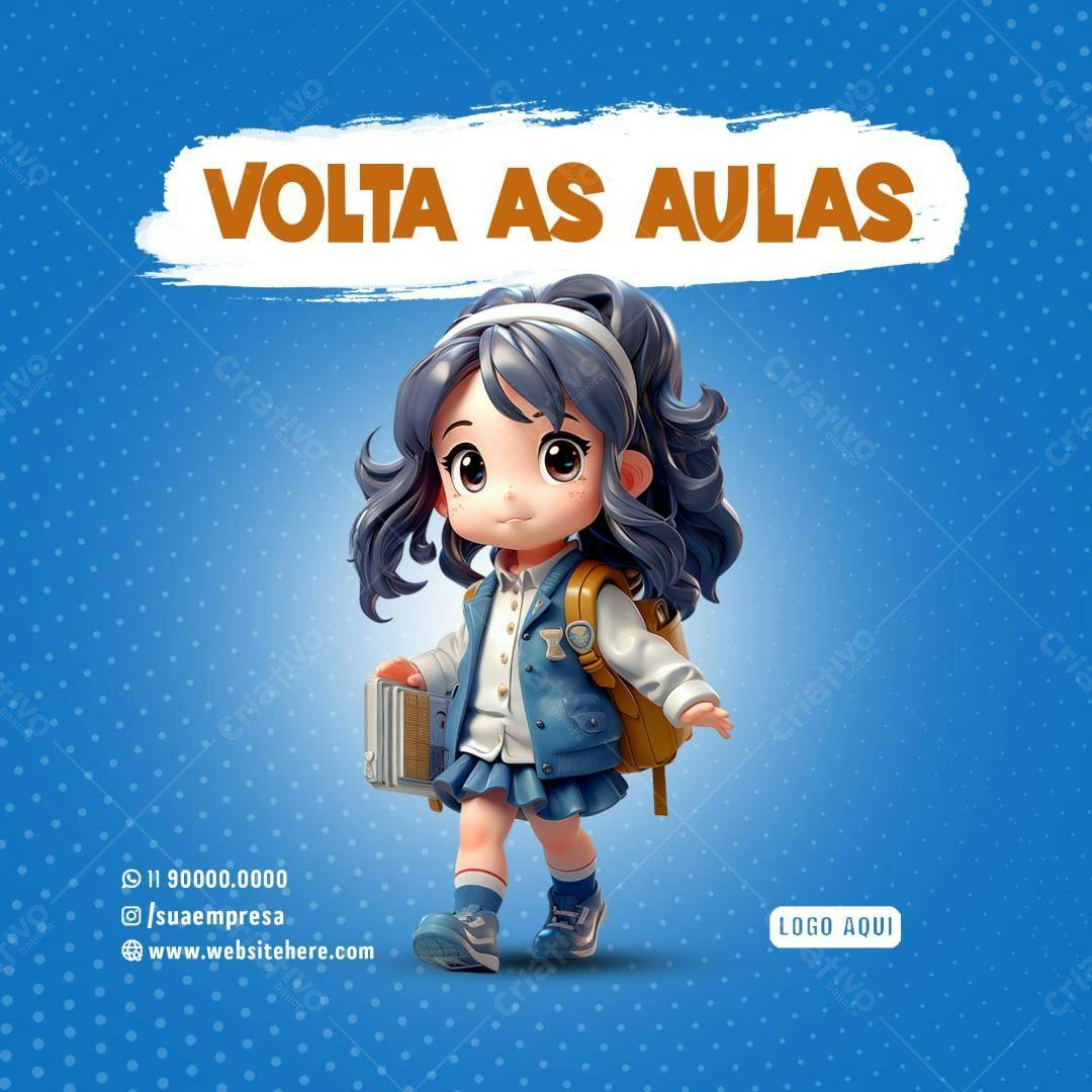 Banner Volta às Aulas PSD Editável
