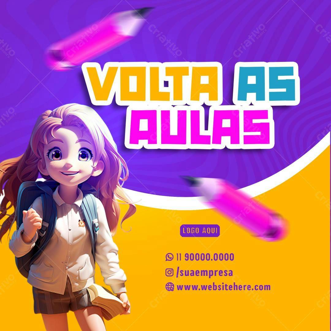 Flyer Volta às Aulas PSD Editável