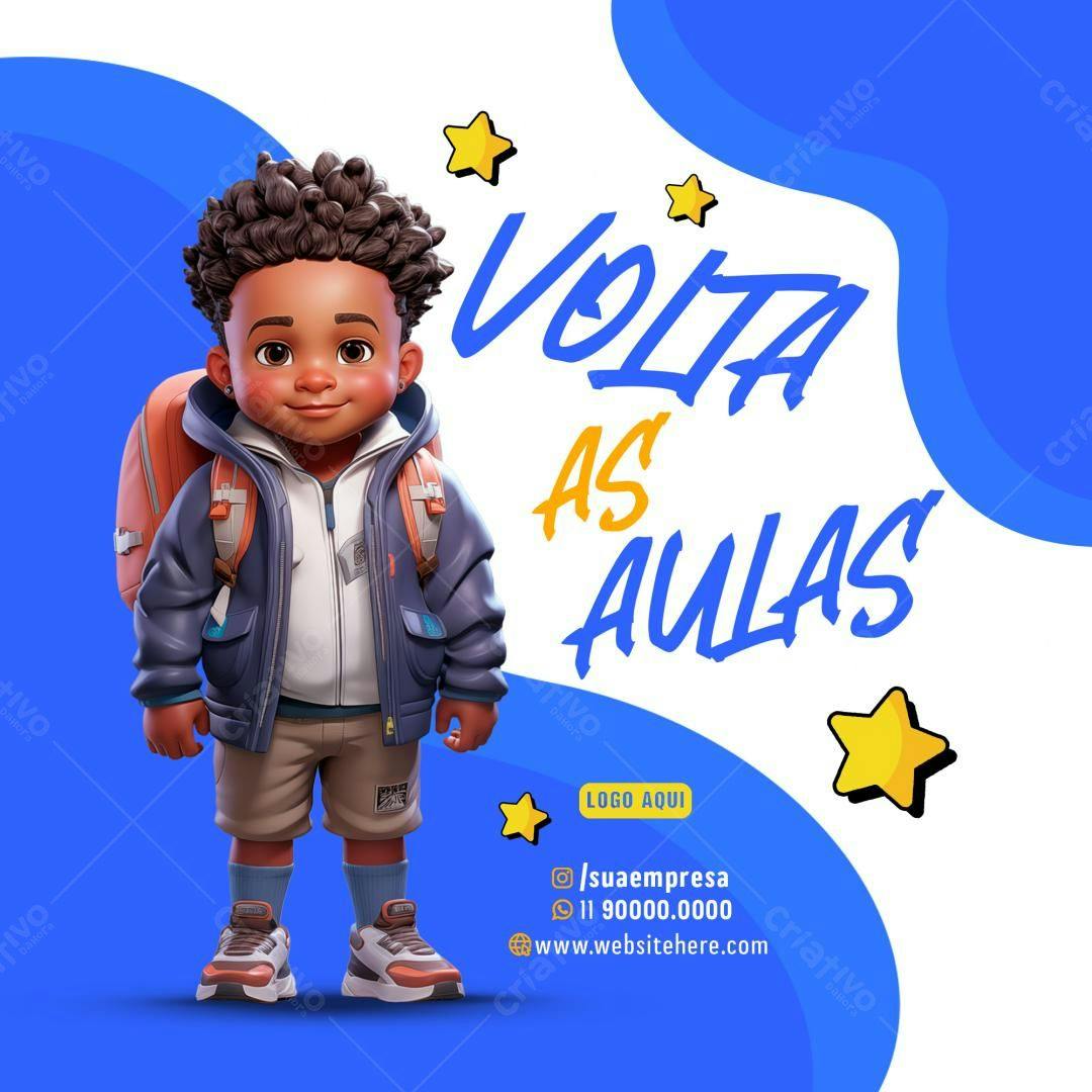 Flyer Volta às Aulas PSD Editável