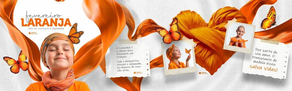Flyer Fevereiro Laranja PSD Editável