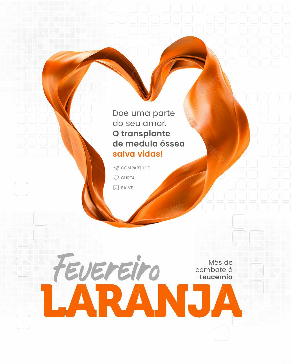 Flyer Fevereiro Laranja PSD Editável
