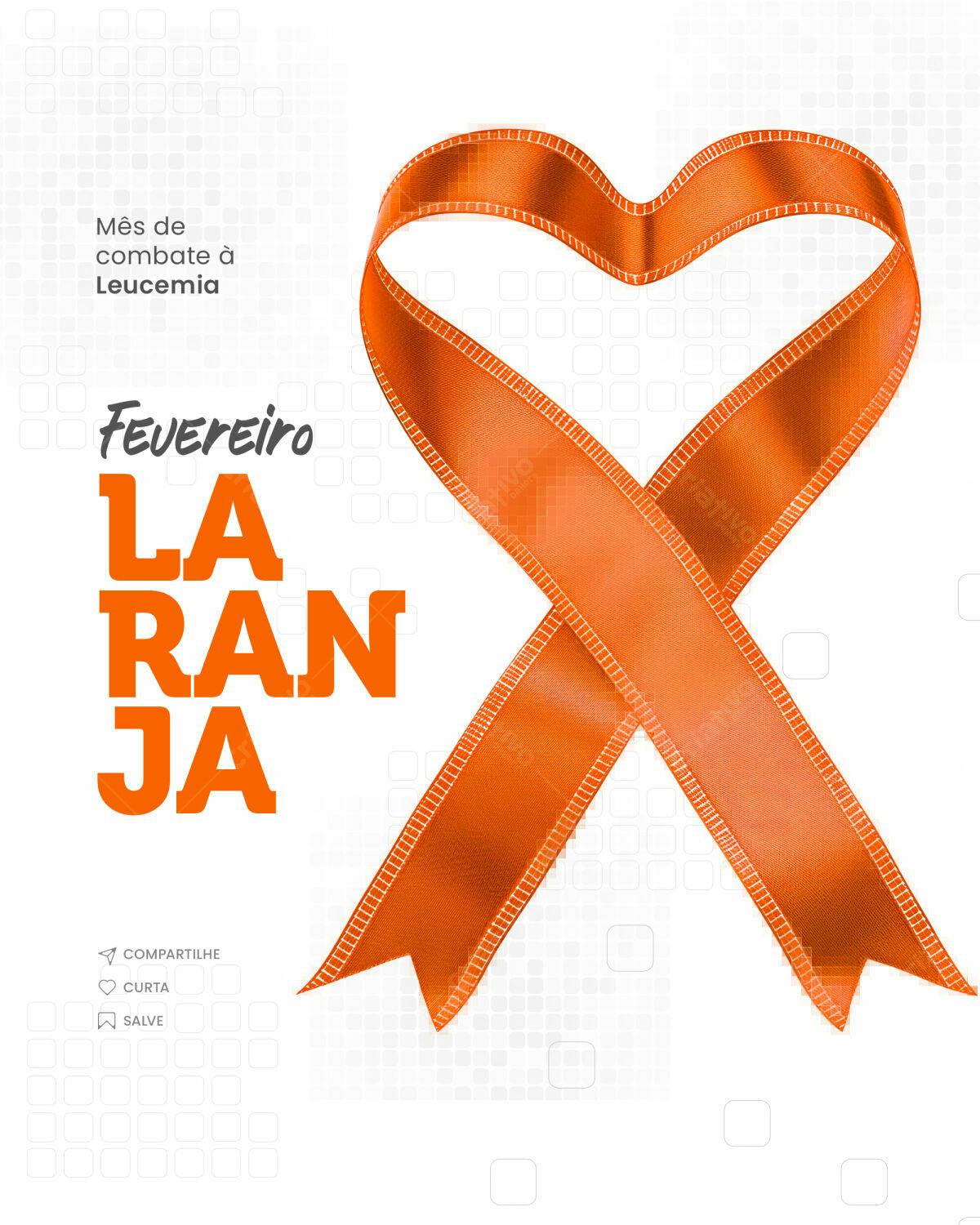 Post para o Fevereiro Laranja PSD Editável