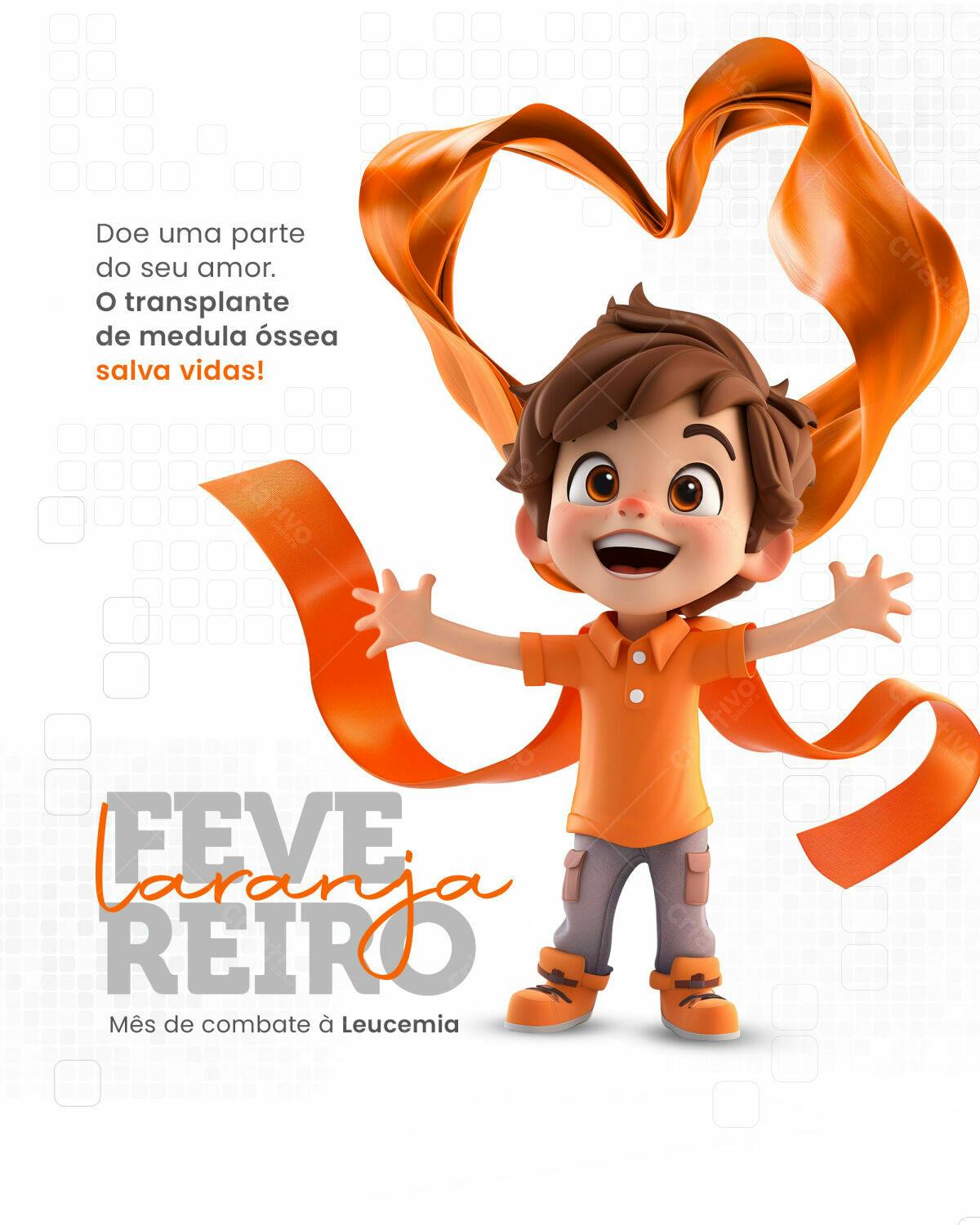 Flyer Fevereiro Laranja PSD Editável