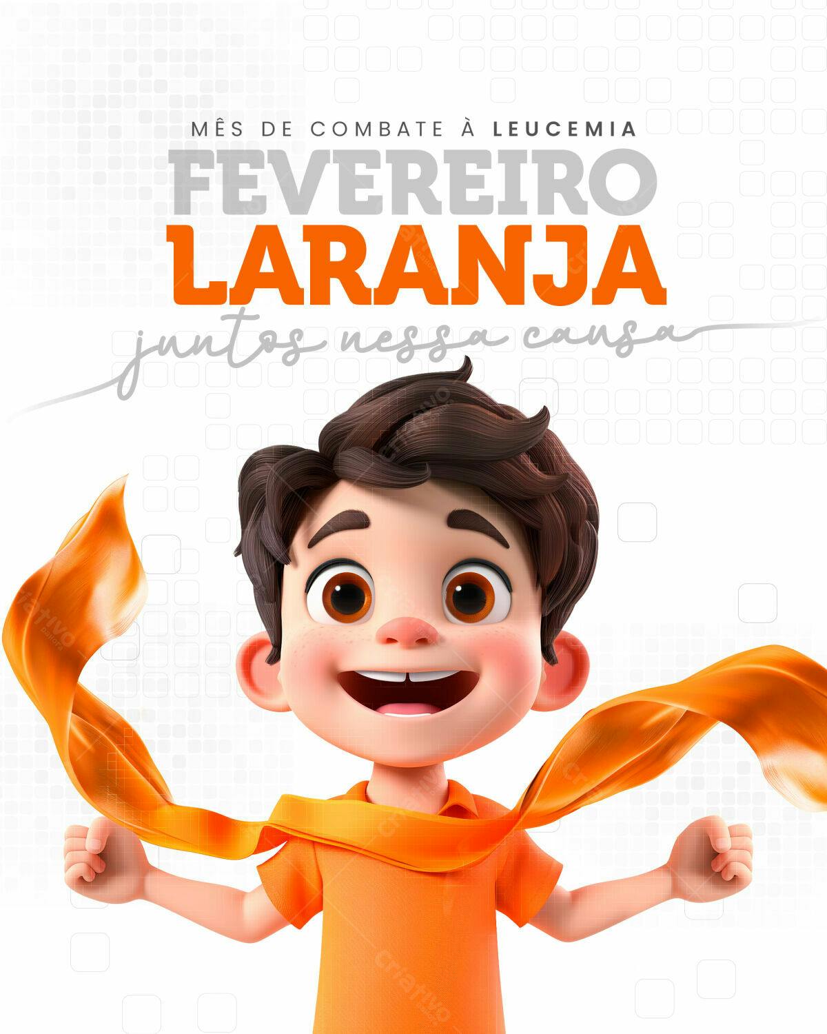 Flyer Fevereiro Laranja PSD Editável