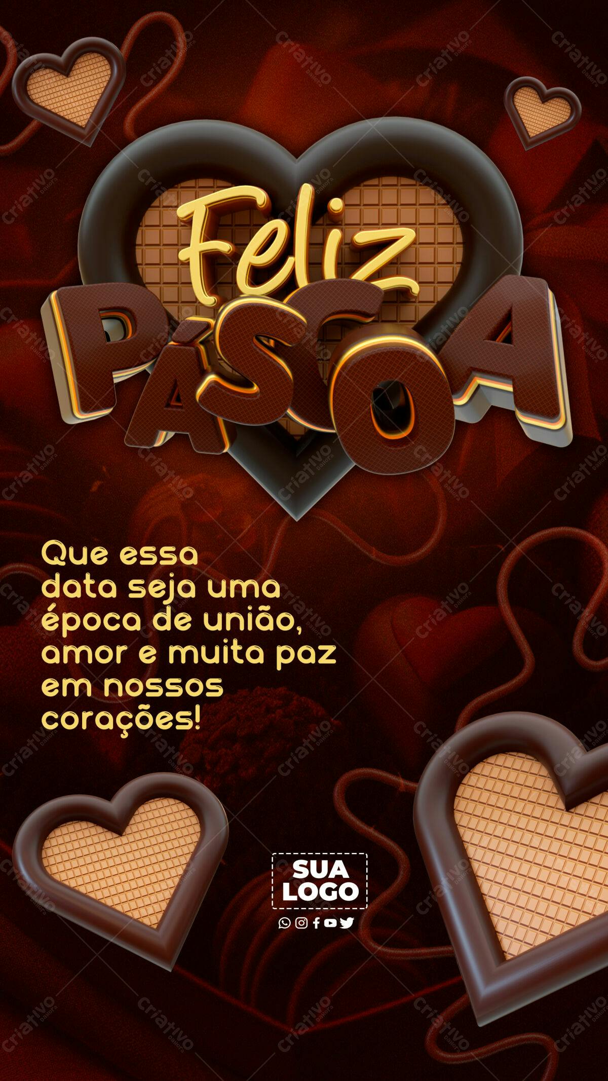 Flyer Feliz Páscoa PSD Editável
