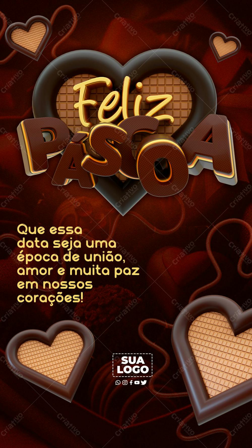 Feliz Páscoa Social Media PSD Editável