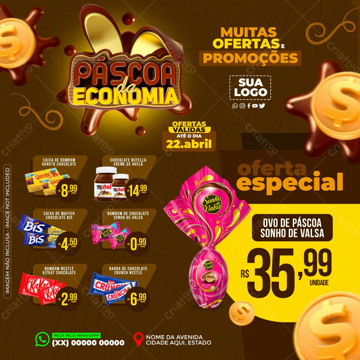 Flyer Páscoa da Economia PSD Editável