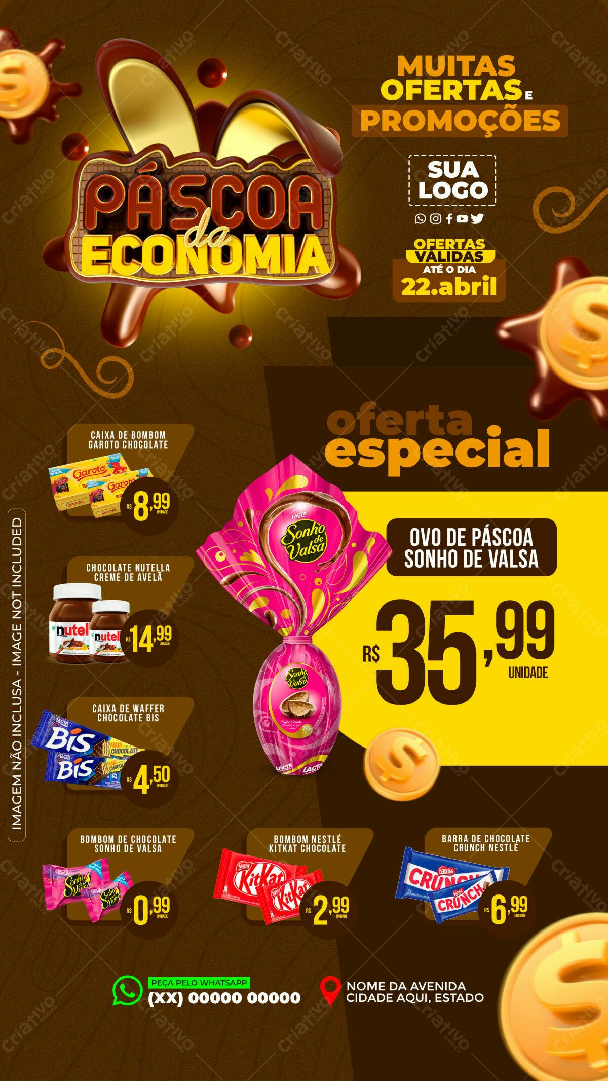 Flyer Páscoa da Economia PSD Editável