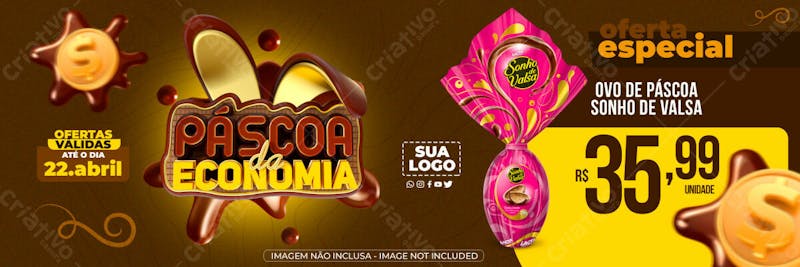 Banner páscoa da economia social media