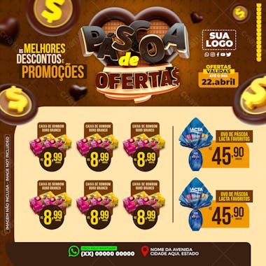 Encarte páscoa de ofertas social media