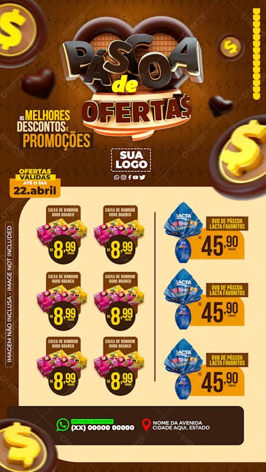 Encarte páscoa de ofertas social media