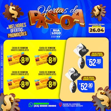 Encarte ofertas de páscoa social media