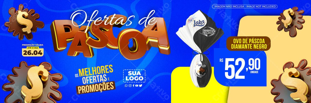 Banner Ofertas de Páscoa PSD Editável