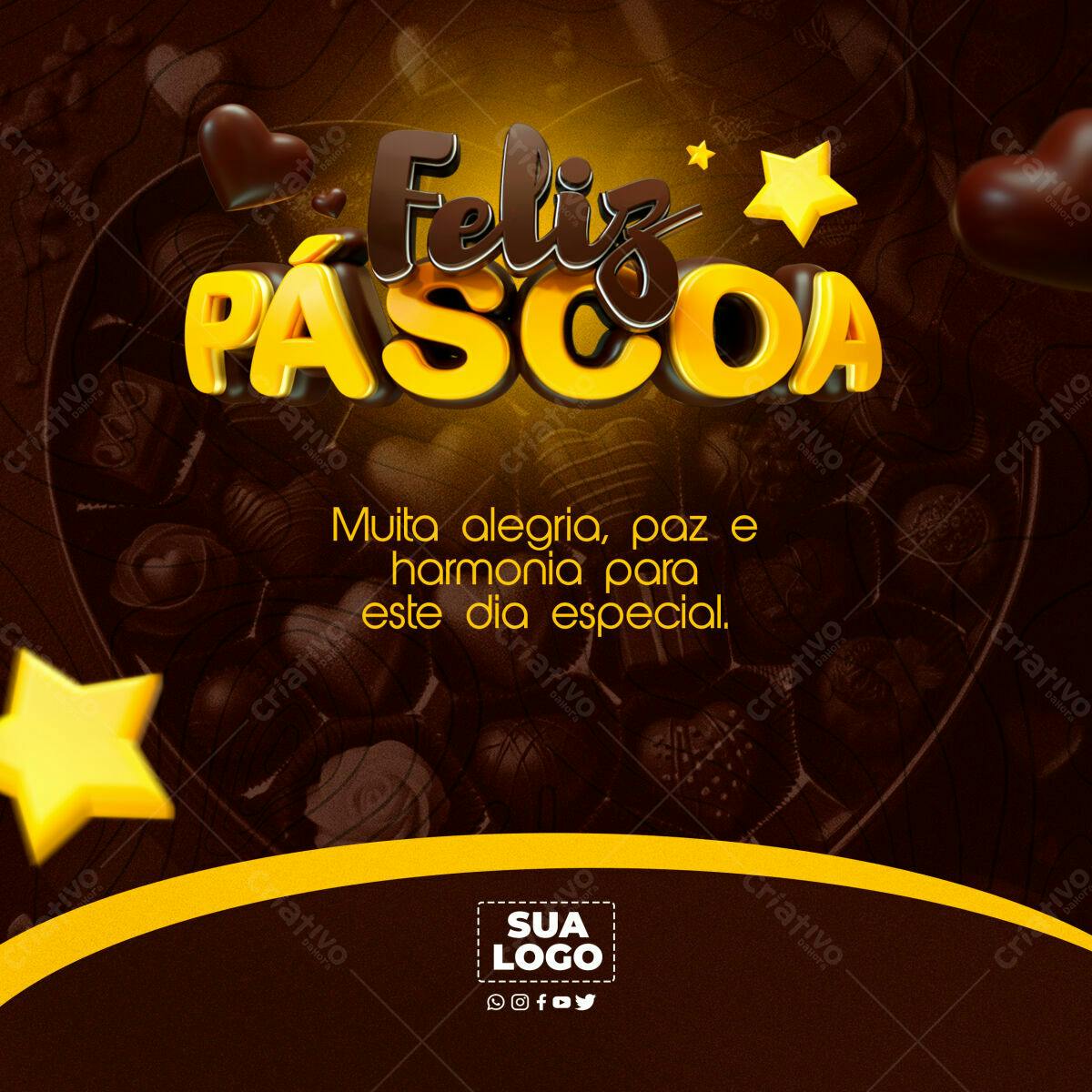 Flyer Feliz Páscoa PSD Editável