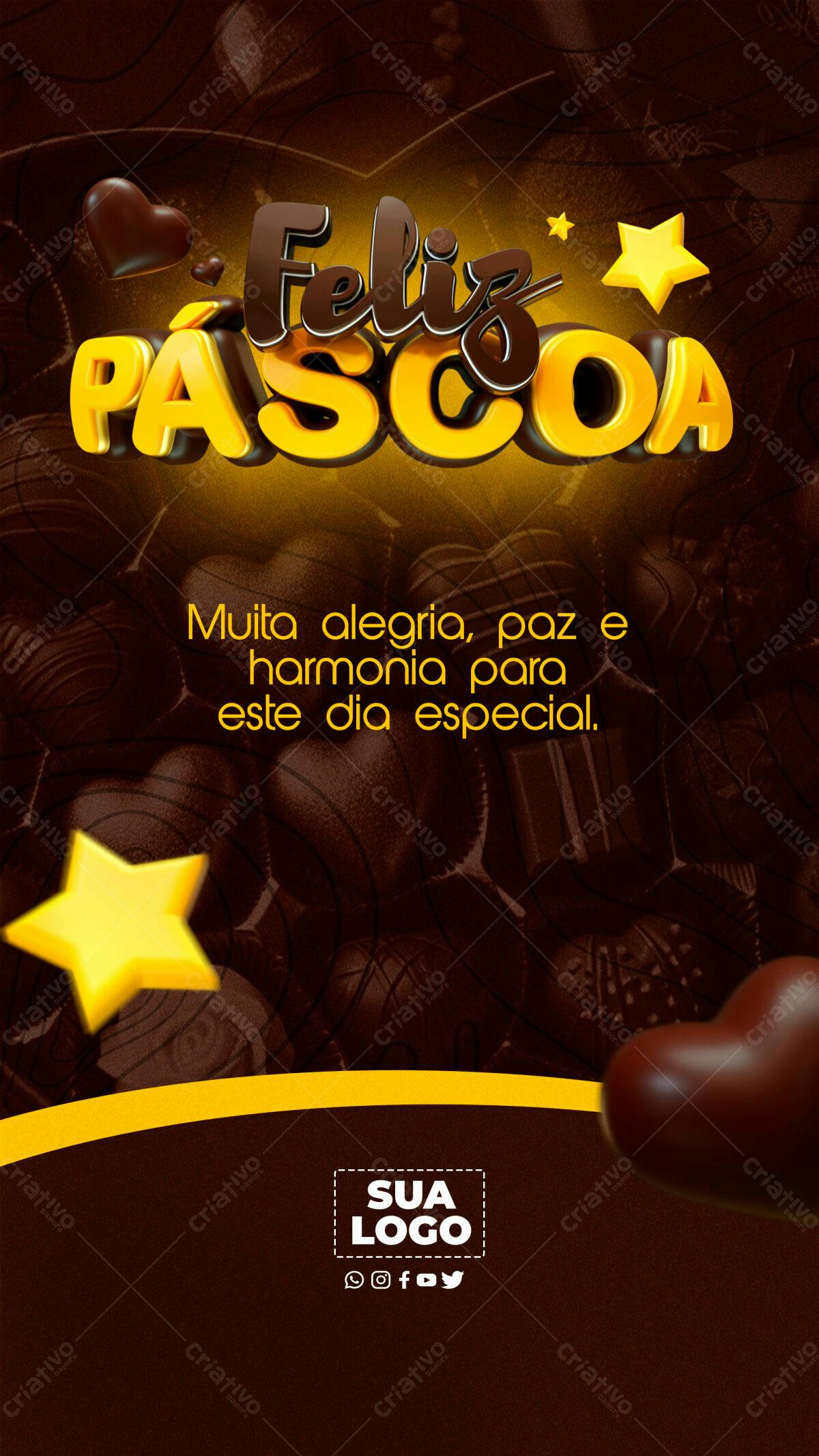 Flyer Feliz Páscoa PSD Editável