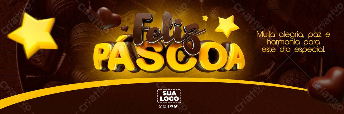 Banner Feliz Páscoa PSD Editável