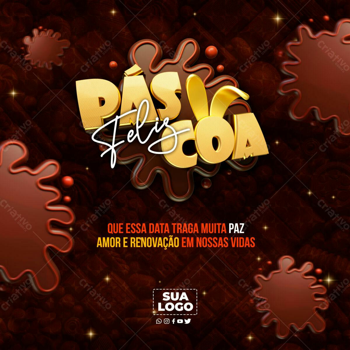 Flyer Páscoa Feliz PSD Editável