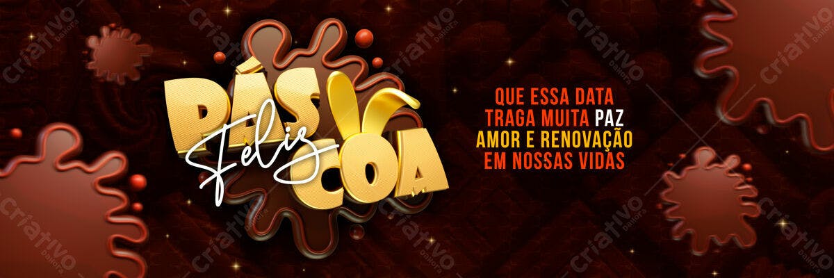Banner Feliz Páscoa PSD Editável