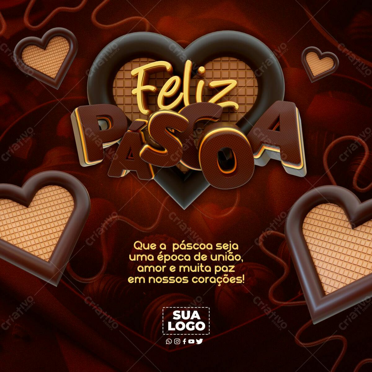 Flyer Feliz Páscoa PSD Editável