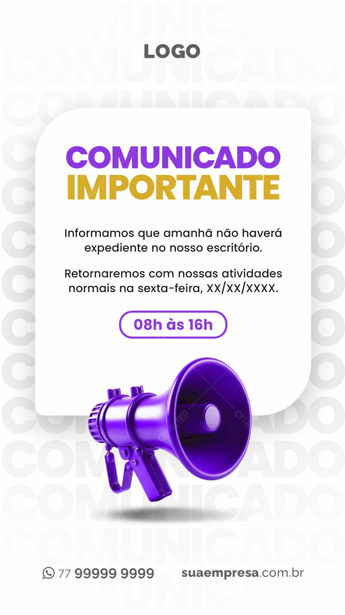 Comunicado Importante PSD Editável