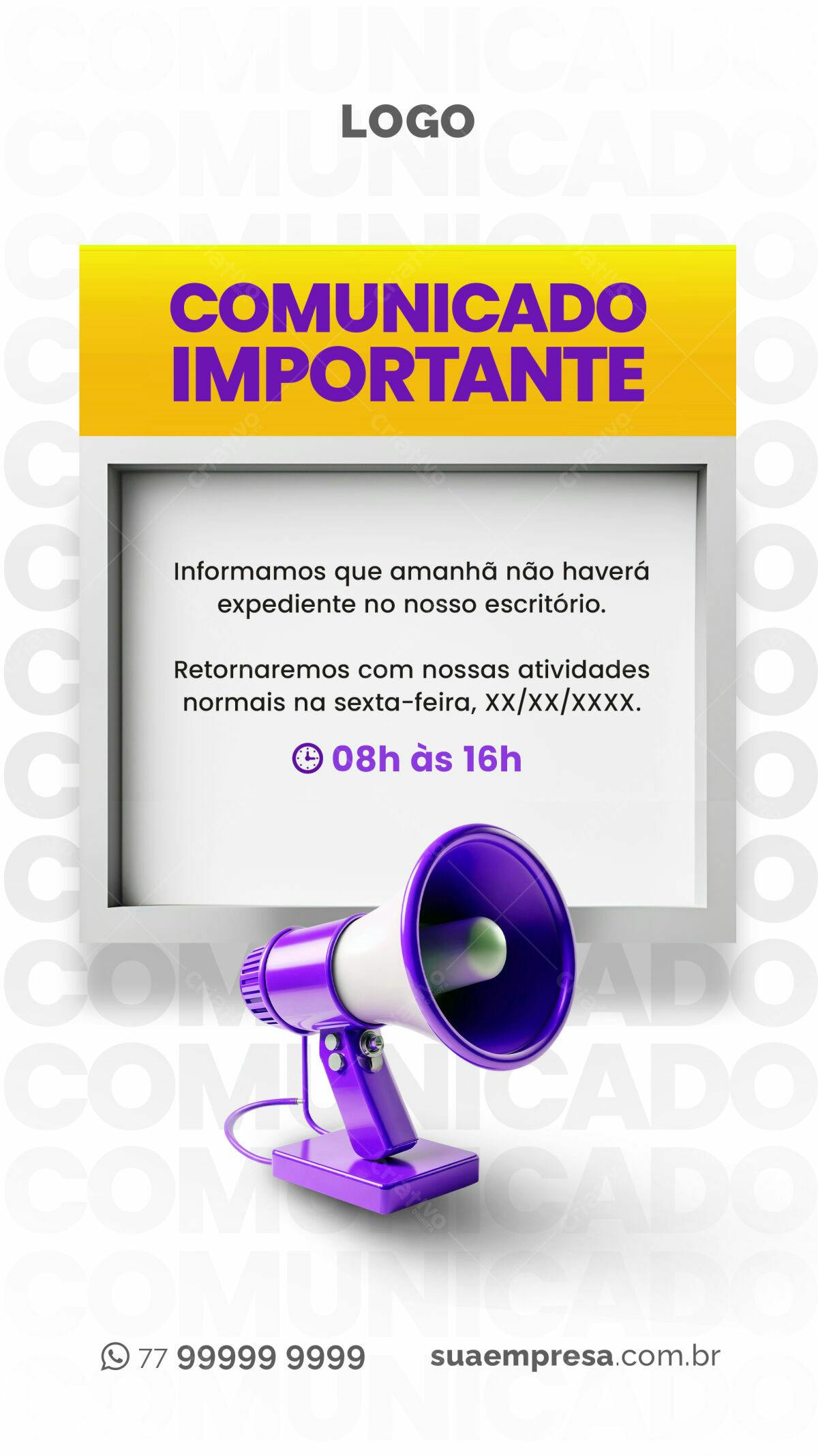 Comunicado Importante PSD Editável