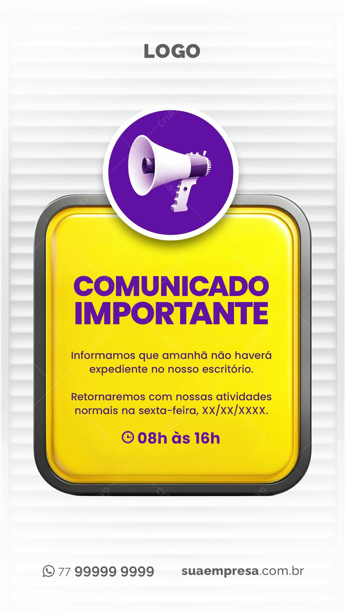 Comunicado Importante PSD Editável