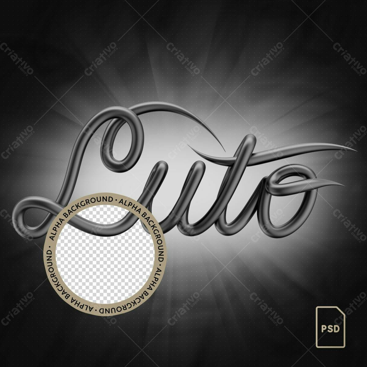 Selo 3D decorativo estilo metálico preto