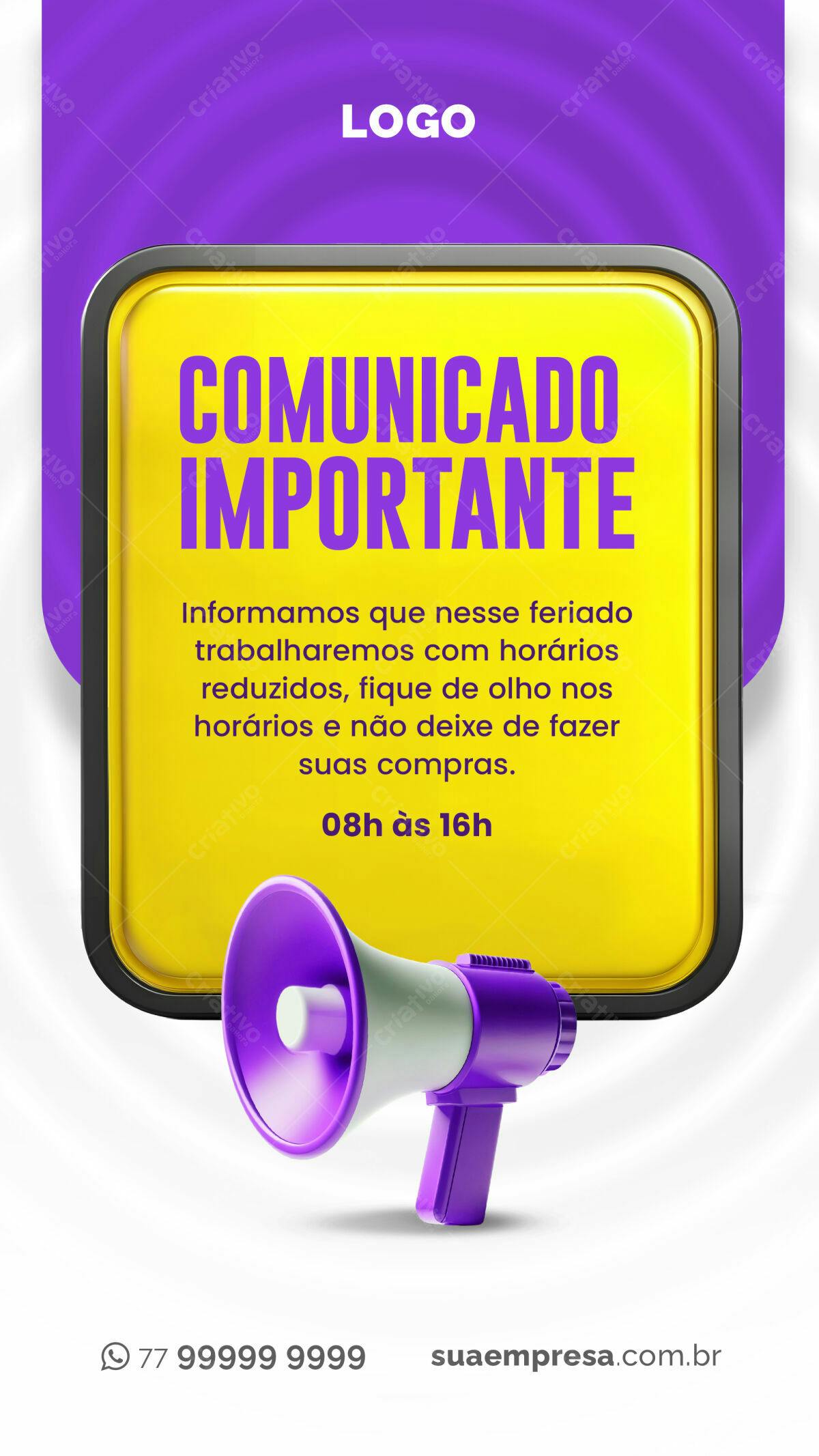 Comunicado Feriado PSD Editável