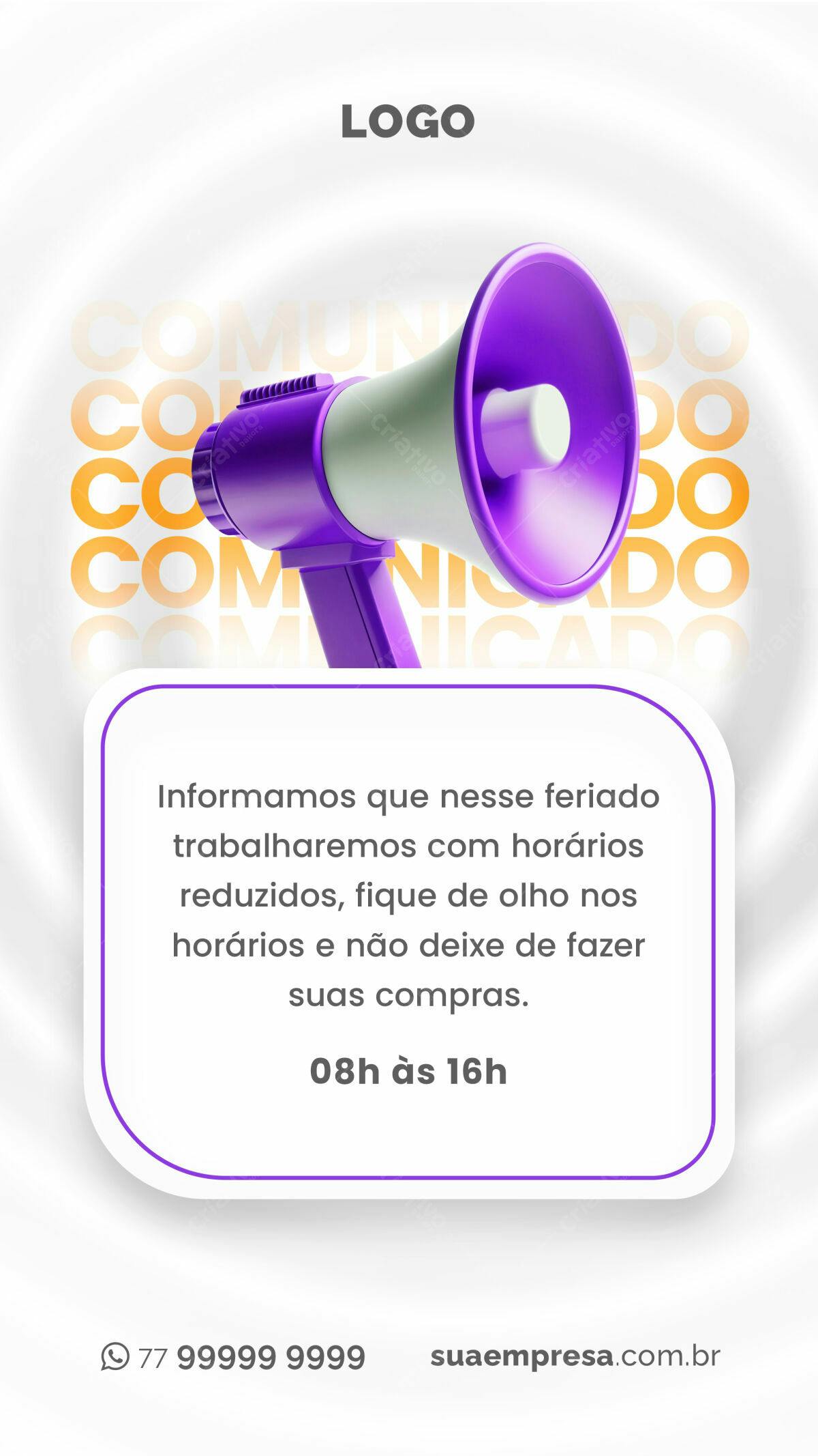 Comunicado Feriado PSD Editável