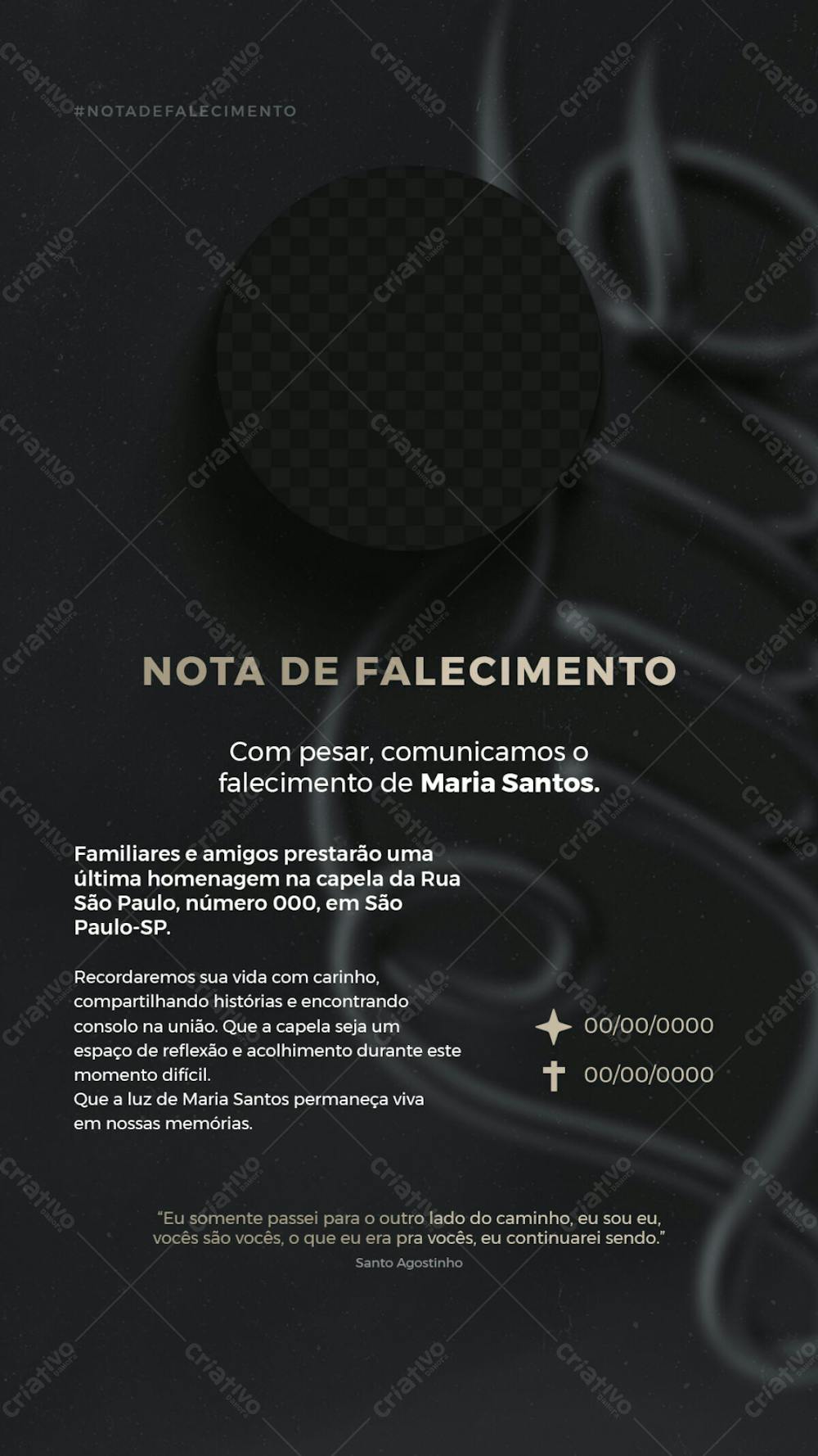 Stories Nota De Falecimento Nota De Luto