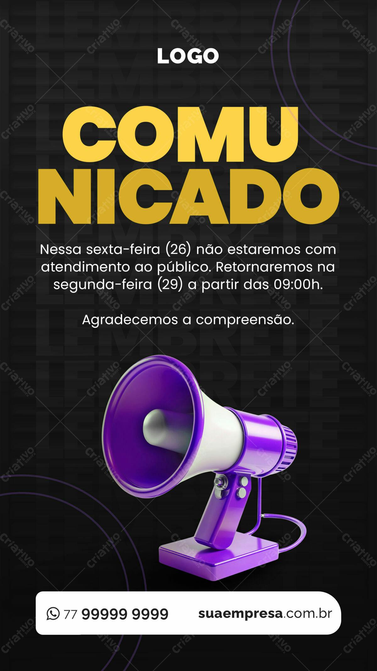 Comunicado de Encerramento PSD Editável