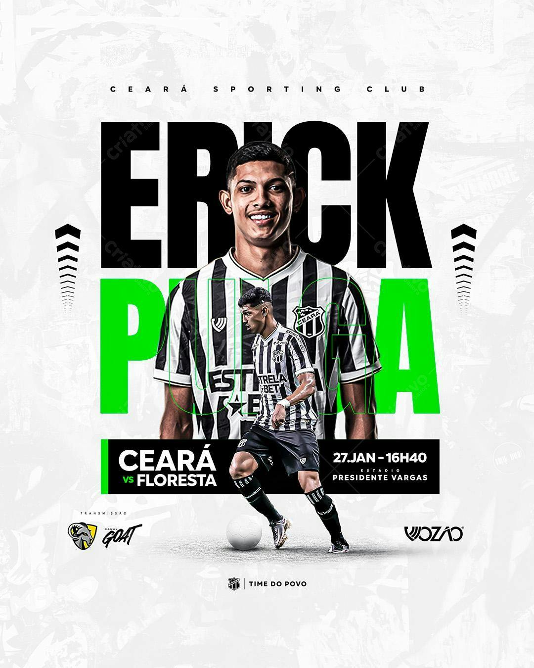 Flyer Jogo de Futebol Ceará x Floresta PSD Editável