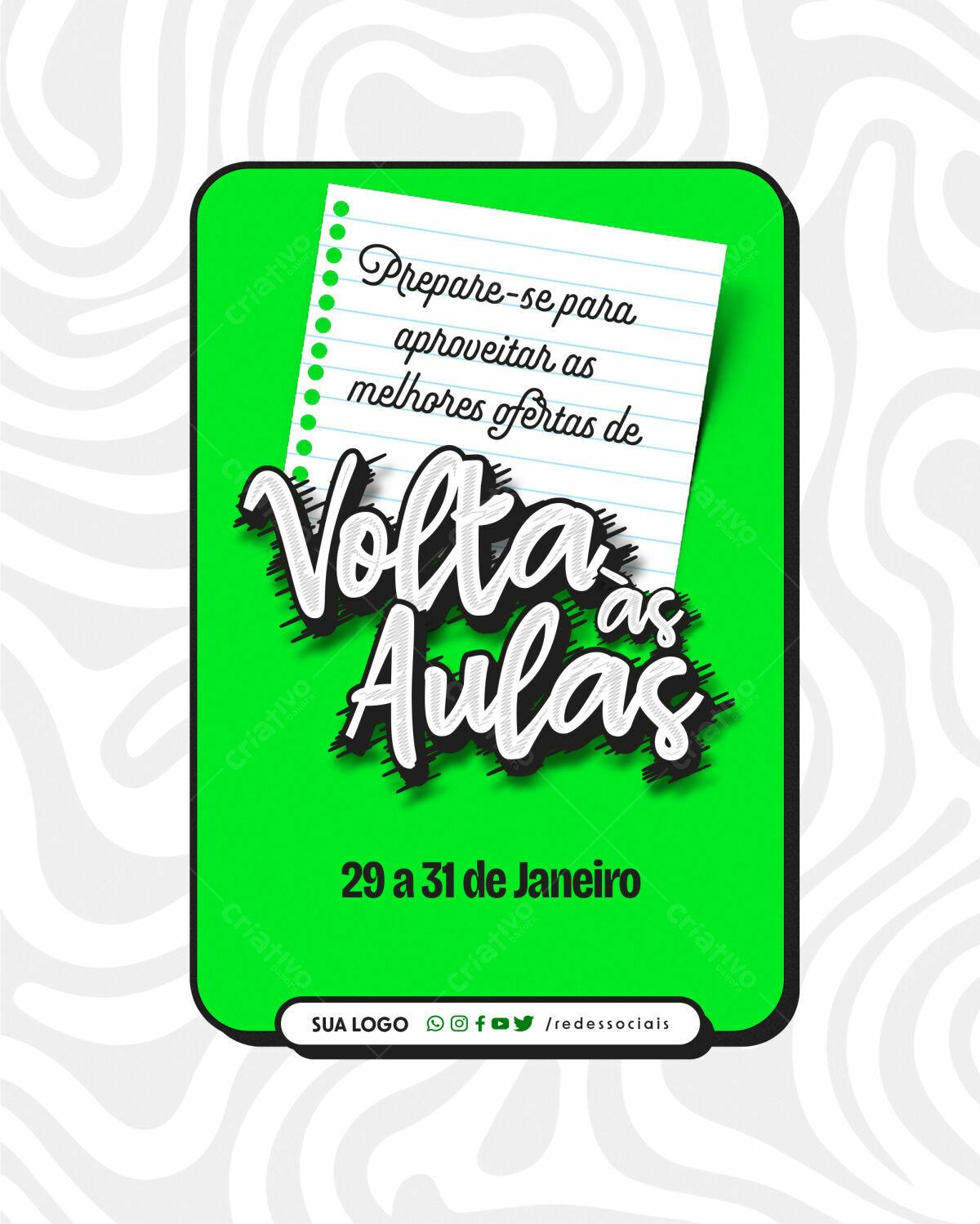 Flyer Volta às Aulas PSD Editável
