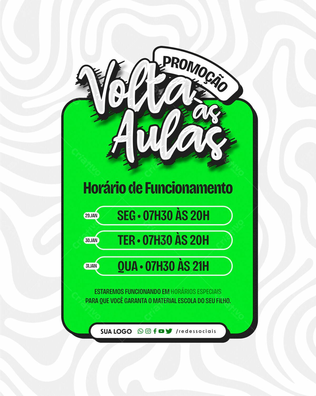 Flyer Volta às Aulas PSD Editável