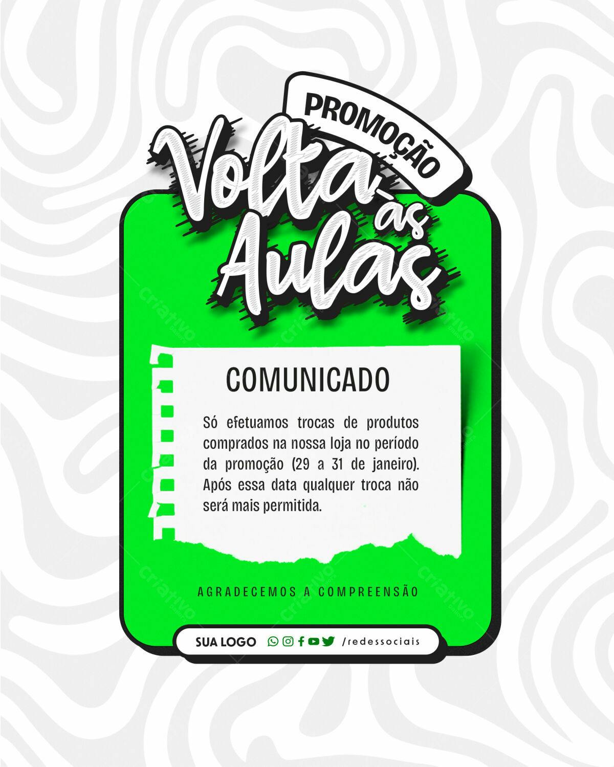 Flyer Volta às Aulas PSD Editável