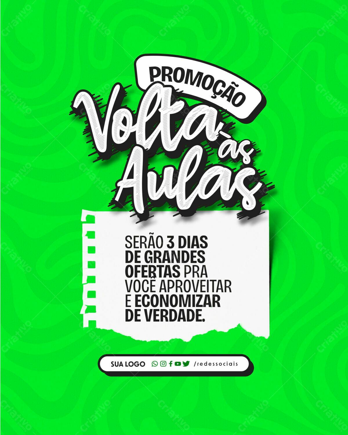 Flyer Volta às Aulas PSD Editável
