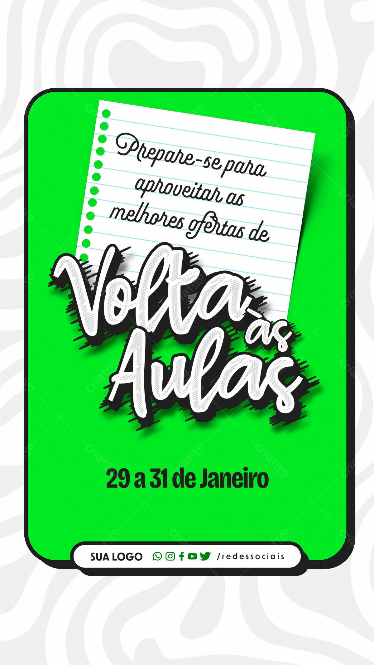 Flyer Volta às Aulas PSD Editável
