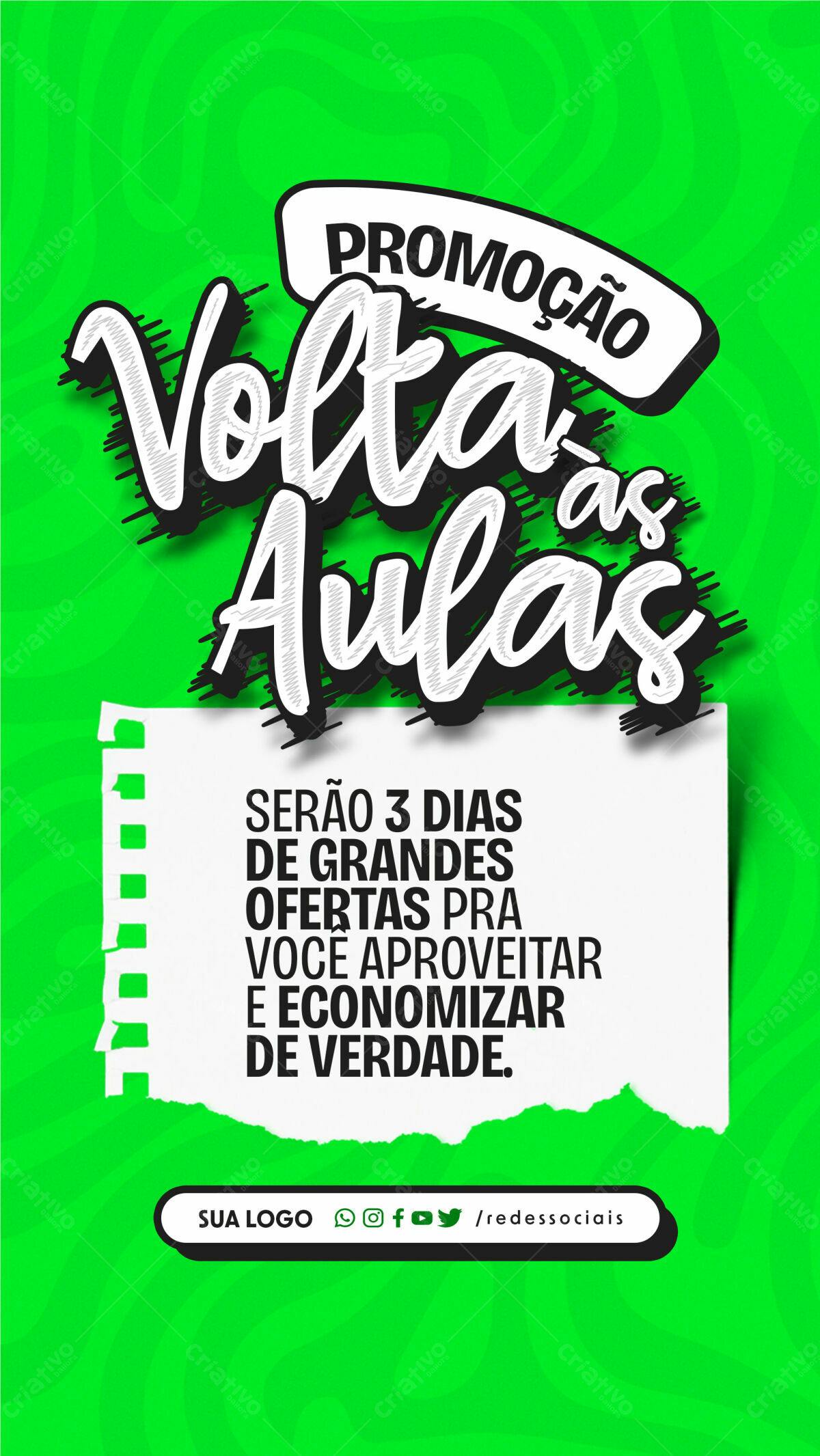 Flyer Volta às Aulas PSD Editável