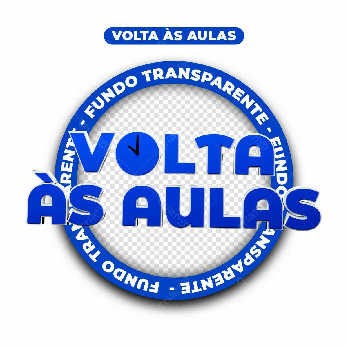 Logo Volta às Aulas PSD Editável