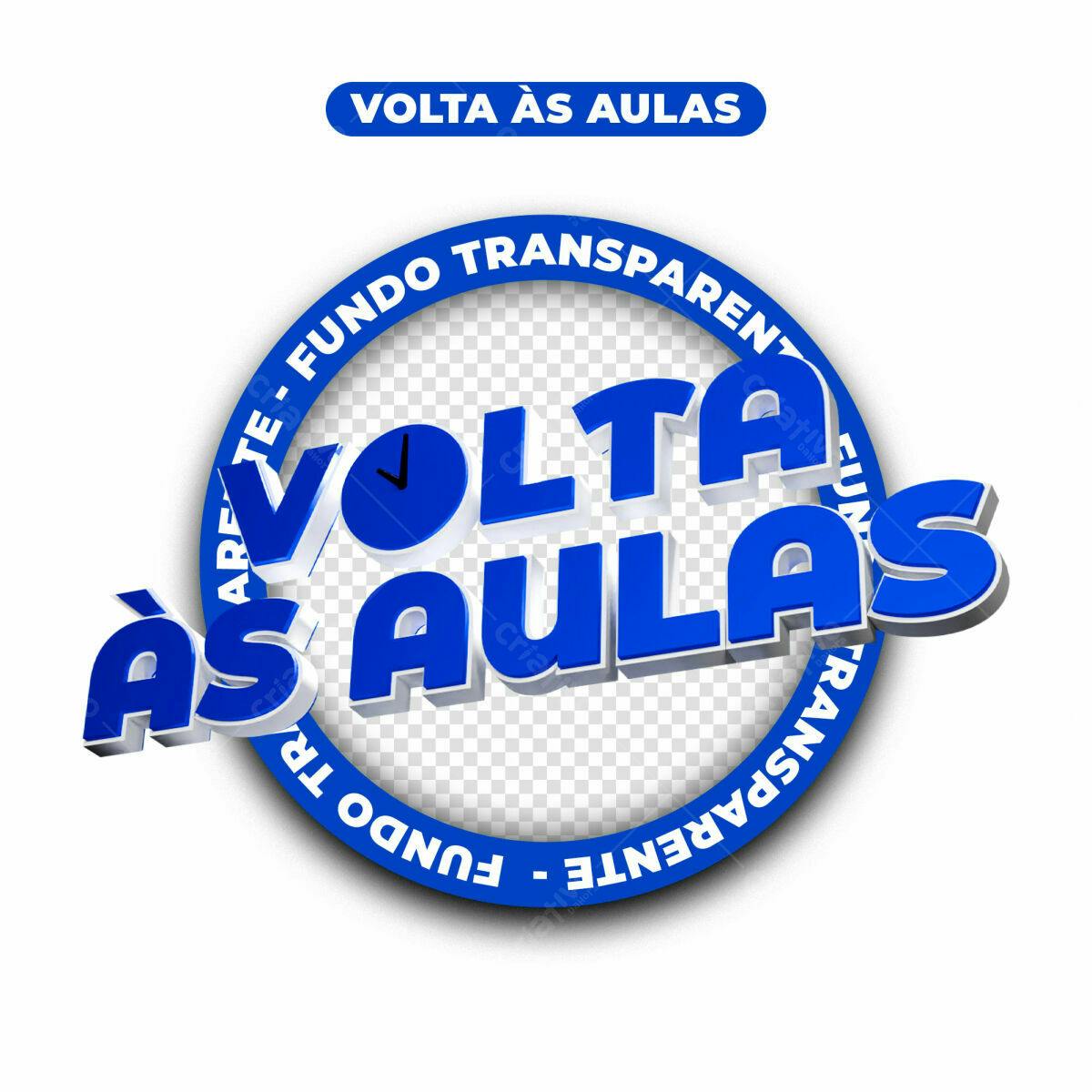 Logo Volta às Aulas PSD Editável