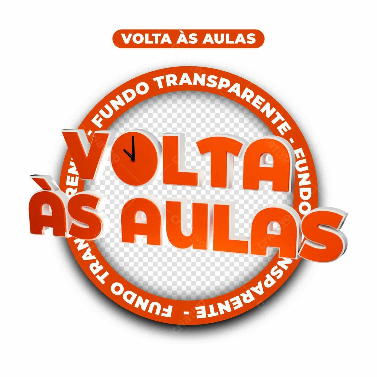 Logo Volta às Aulas PSD Editável