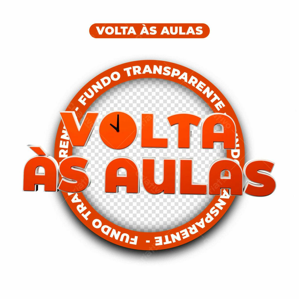 Logo Volta às Aulas PSD Editável